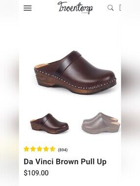 Troentorp Da Vinci Men's  Genuine Handmade Clogs NIB